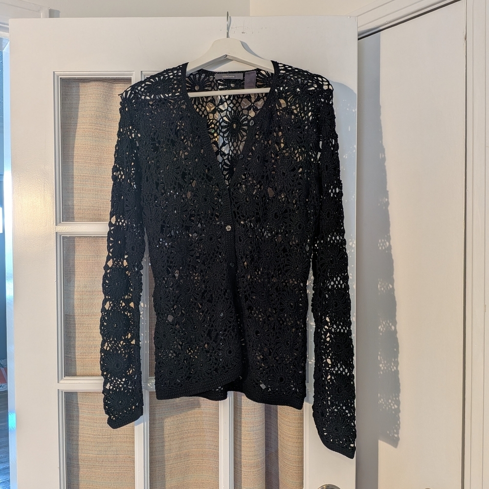 VINTAGE LIZ CLAIBORNE crochet long sleeve - size medium